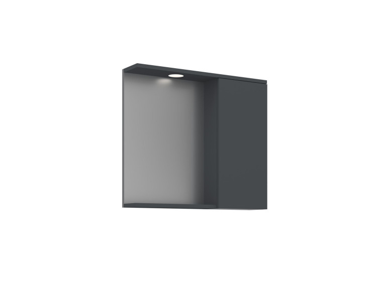 Meuble Salle de Bain avec Miroir "Purus 80" - 75 x 18 x 68 cm - Matte Anthracite