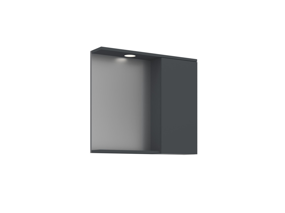 Meuble Salle de Bain avec Miroir "Purus 80" - 75 x 18 x 68 cm - Matte Anthracite