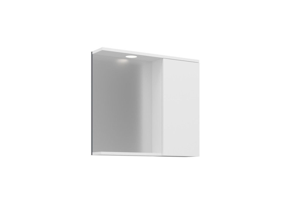 Meuble Salle de Bain avec Miroir "Purus 80" - 75 x 18 x 68 cm - White