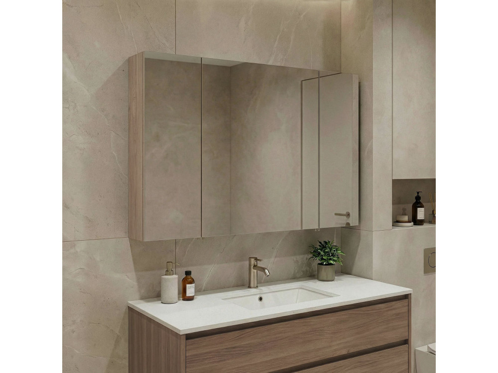 Meuble Salle de Bain avec Miroir "Side 100" - 100 x 16 x 66 cm - Oak