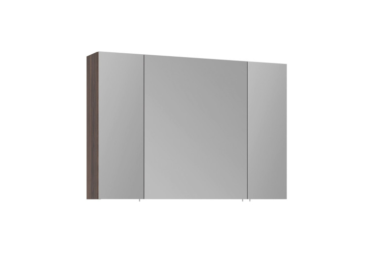 Meuble Salle de Bain avec Miroir "Side 100" - 100 x 16 x 66 cm - Dark Walnut