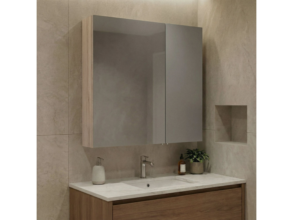 Meuble Salle de Bain avec Miroir "Side 60" - 60 x 16 x 66 cm - Oak