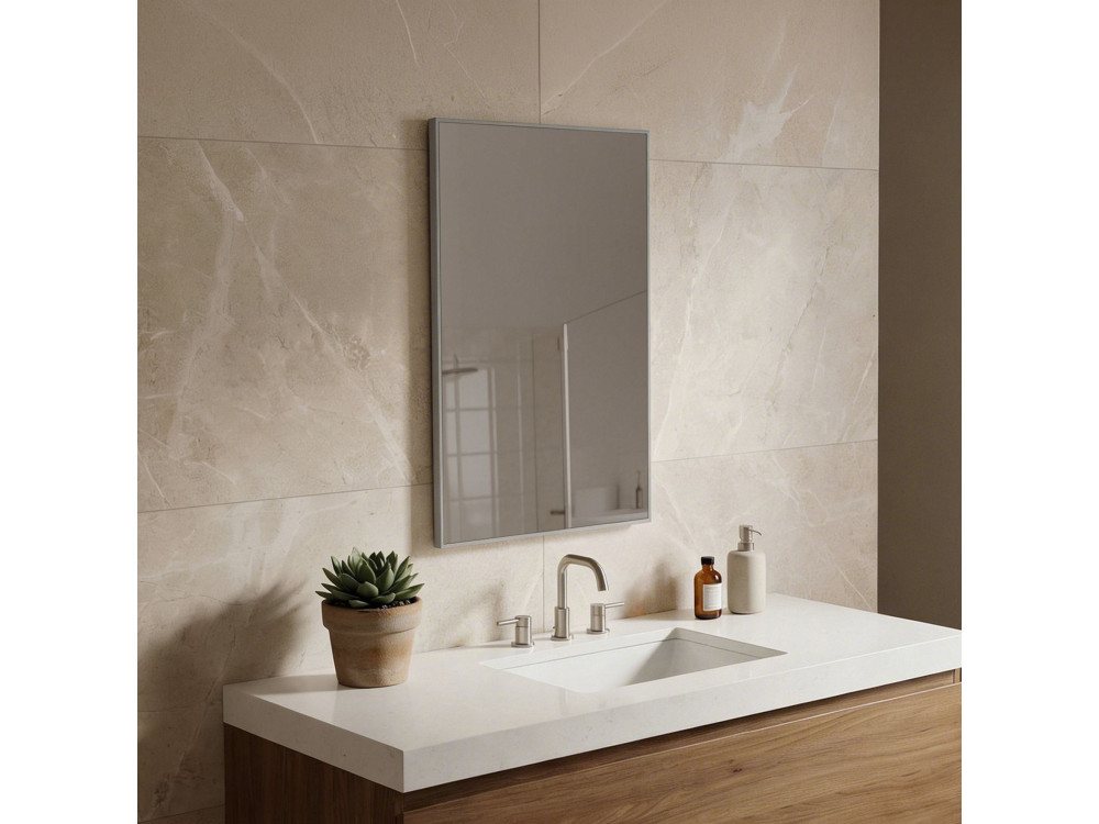 Miroir Décoratif en Bois "Begonya 45" -  cm - Chrome