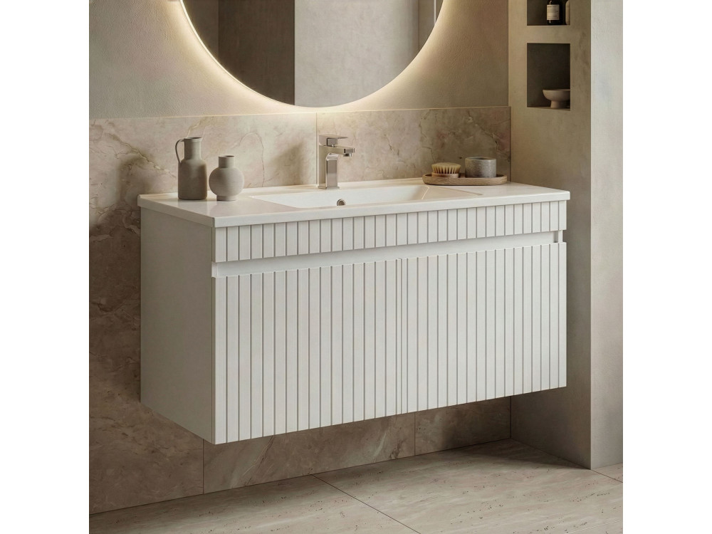 Meuble Vasque "Tivoli 100" - 100 x 45 x 57 cm - Matte White