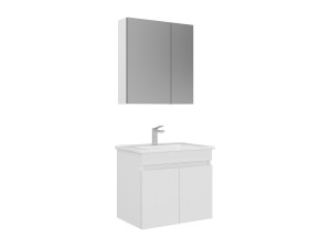 Ensemble Meuble Vasque avec Miroir (2 Pièces) "Tivoli 65" - 65 x 45 x 57 cm - Matte White