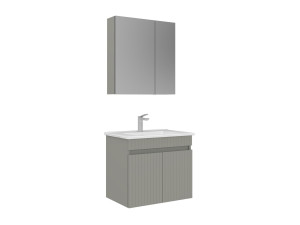 Ensemble Meuble Vasque avec Miroir (2 Pièces) "Tivoli 65" - 65 x 45 x 57 cm - Matte Cashmere