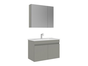 Ensemble Meuble Vasque avec Miroir (2 Pièces) "Tivoli 85" - 85 x 45 x 57 cm - Matte Cashmere