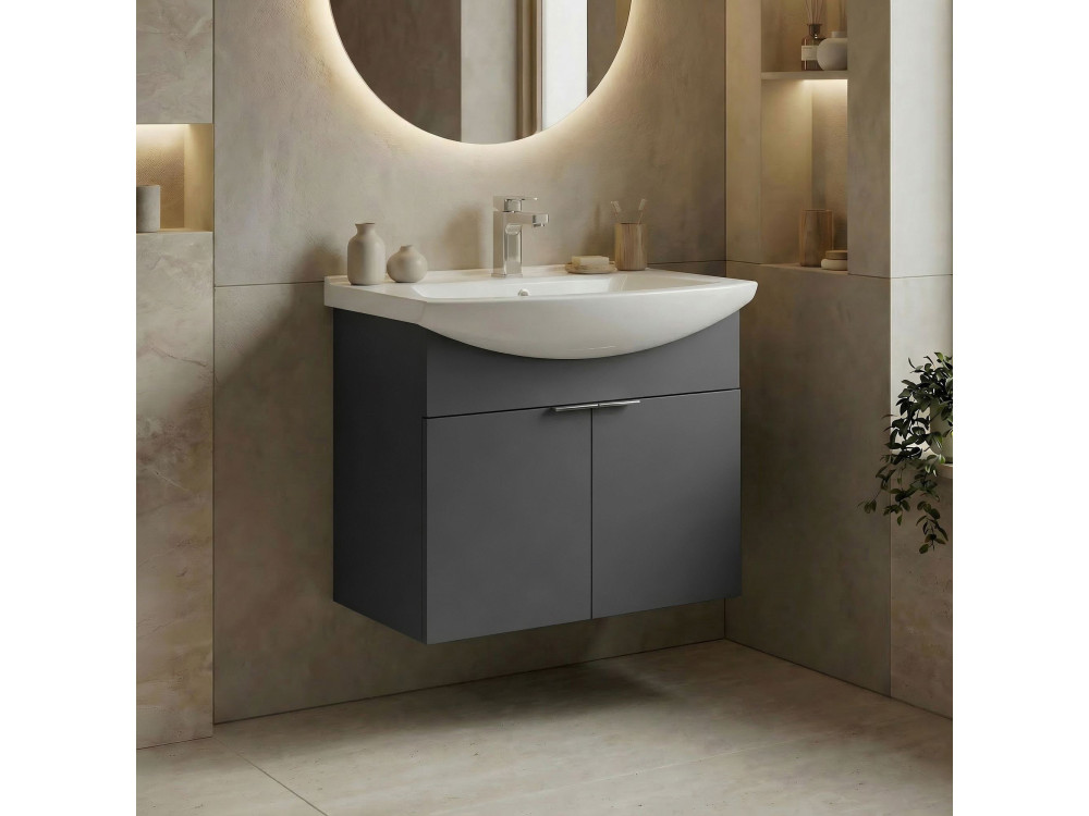 Meuble Vasque "Purus 65" - 65 x 50 x 58 cm - Matte Anthracite