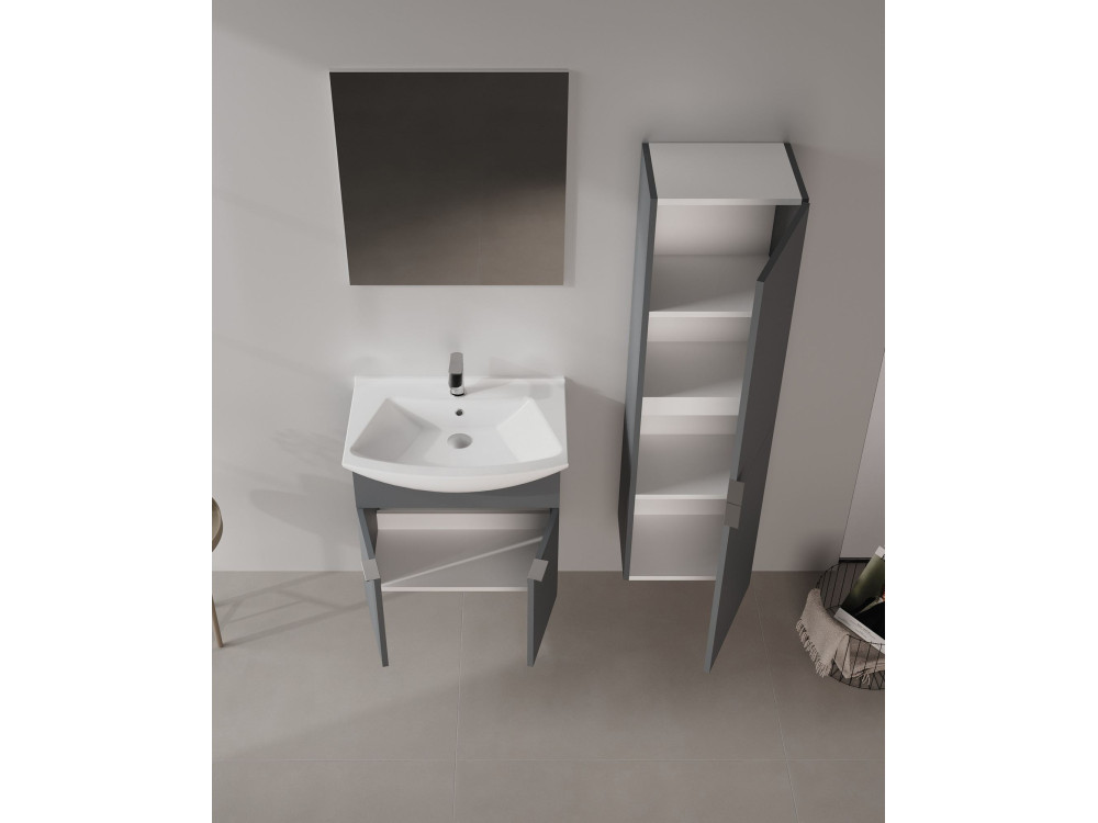 Meuble Vasque "Purus 65" - 65 x 50 x 58 cm - Matte Anthracite
