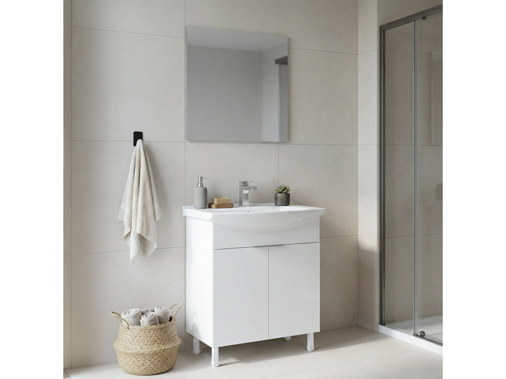 Ensemble Meuble Vasque avec Miroir (2 Pièces) "Purus 80" - 80 x 50 x 83 cm - White