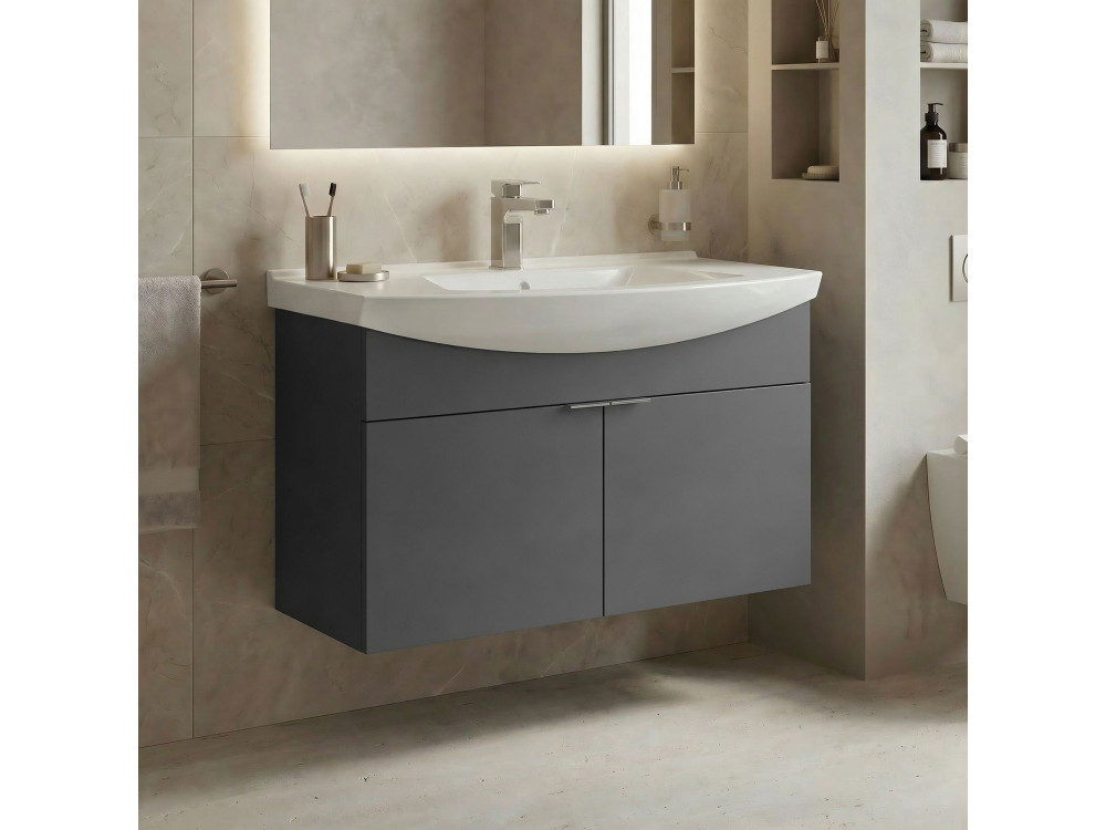 Meuble Vasque "Purus 80" - 80 x 50 x 58 cm - Matte Anthracite