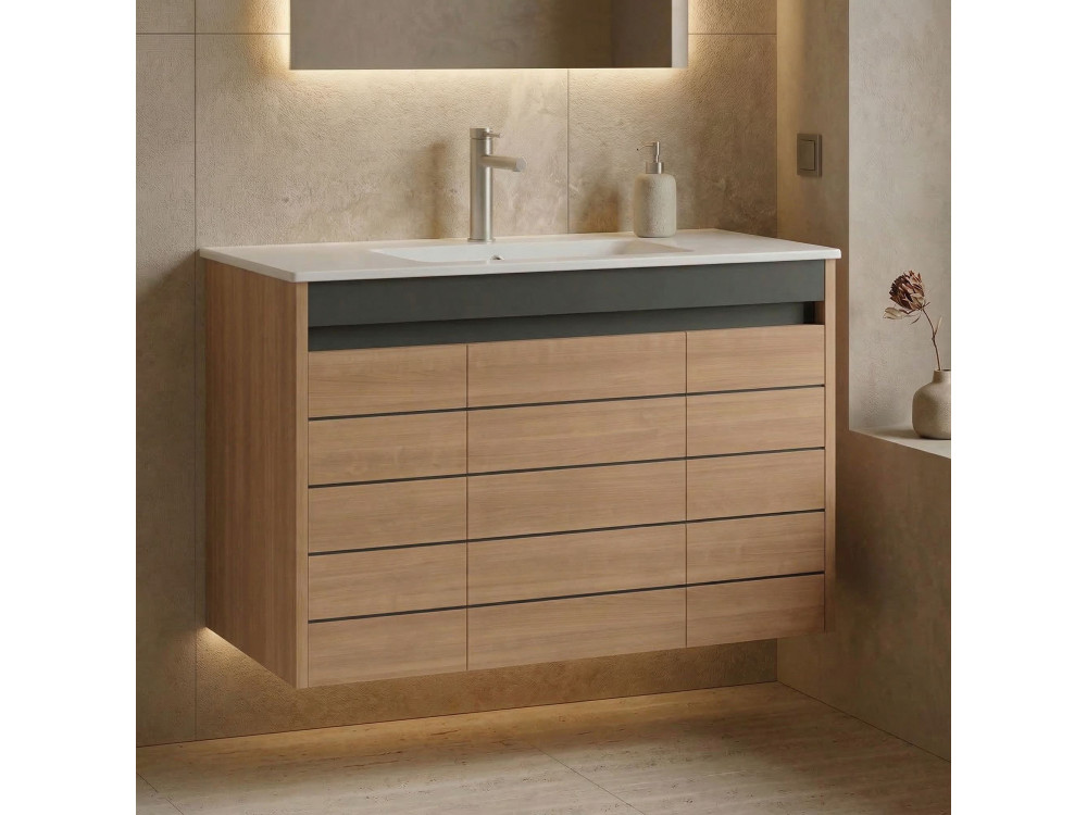 Meuble Vasque "Ricato 100" - 101 x 47 x 62 cm - Walnut
