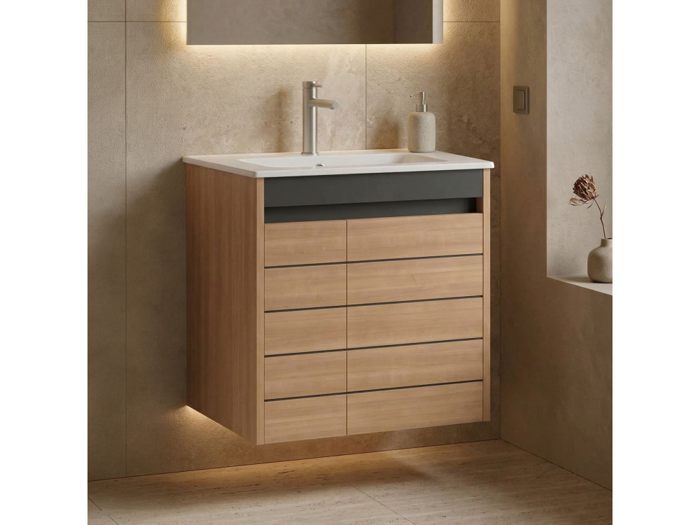 Meuble Vasque "Ricato 60" - 61 x 47 x 62 cm - Walnut