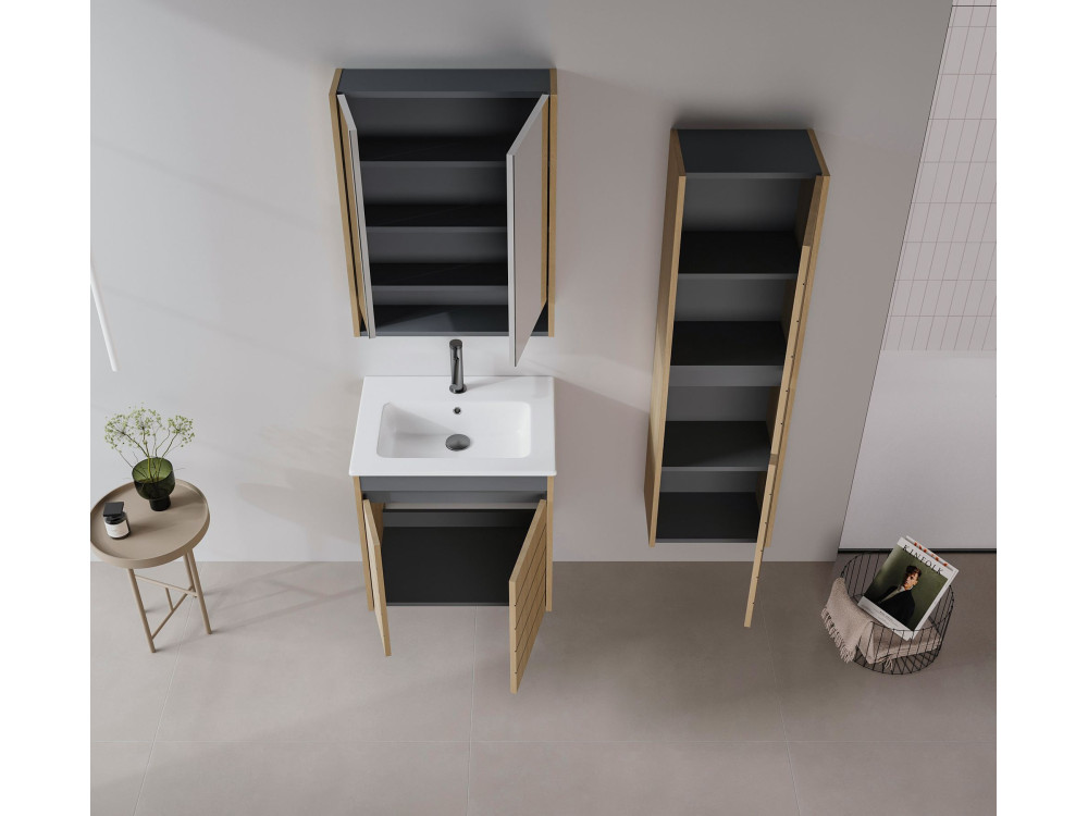 Meuble Vasque "Ricato 60" - 61 x 47 x 62 cm - Walnut