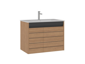 Meuble Vasque "Ricato 80" - 81 x 47 x 62 cm - Walnut