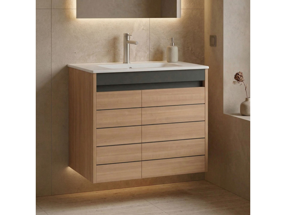 Meuble Vasque "Ricato 80" - 81 x 47 x 62 cm - Walnut