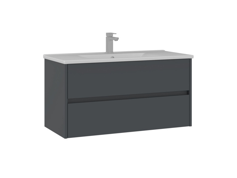 Meuble Vasque "Side 100 v3" - 100 x 45 x 52 cm - Matte Anthracite