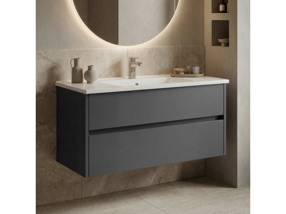 Meuble Vasque "Side 100 v3" - 100 x 45 x 52 cm - Matte Anthracite