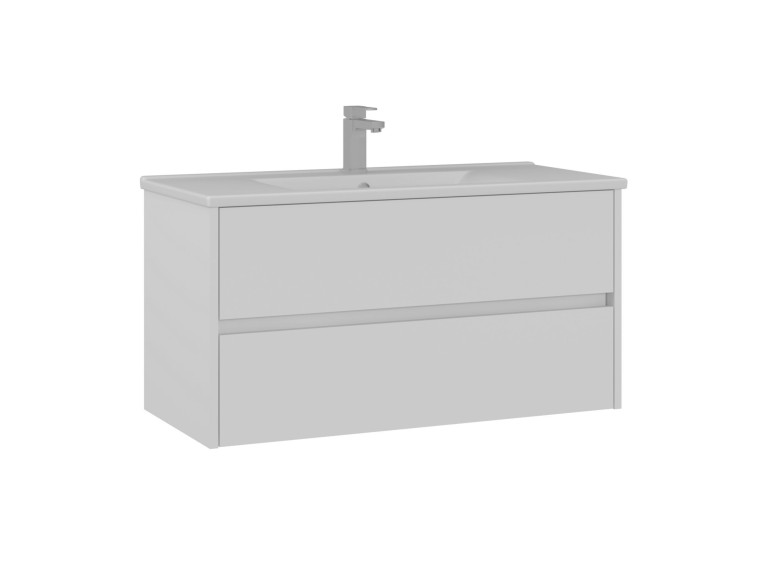 Meuble Vasque "Side 100 v3" - 100 x 45 x 52 cm - Matte White