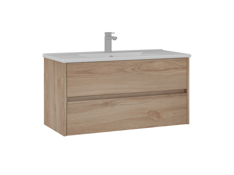 Meuble Vasque "Side 100 v3" - 100 x 45 x 52 cm - Oak