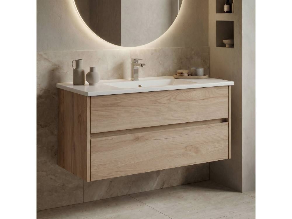 Meuble Vasque "Side 100 v3" - 100 x 45 x 52 cm - Oak