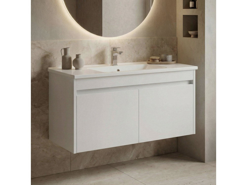 Meuble Vasque "Side 100 v3" - 100 x 45 x 52 cm - Matte White