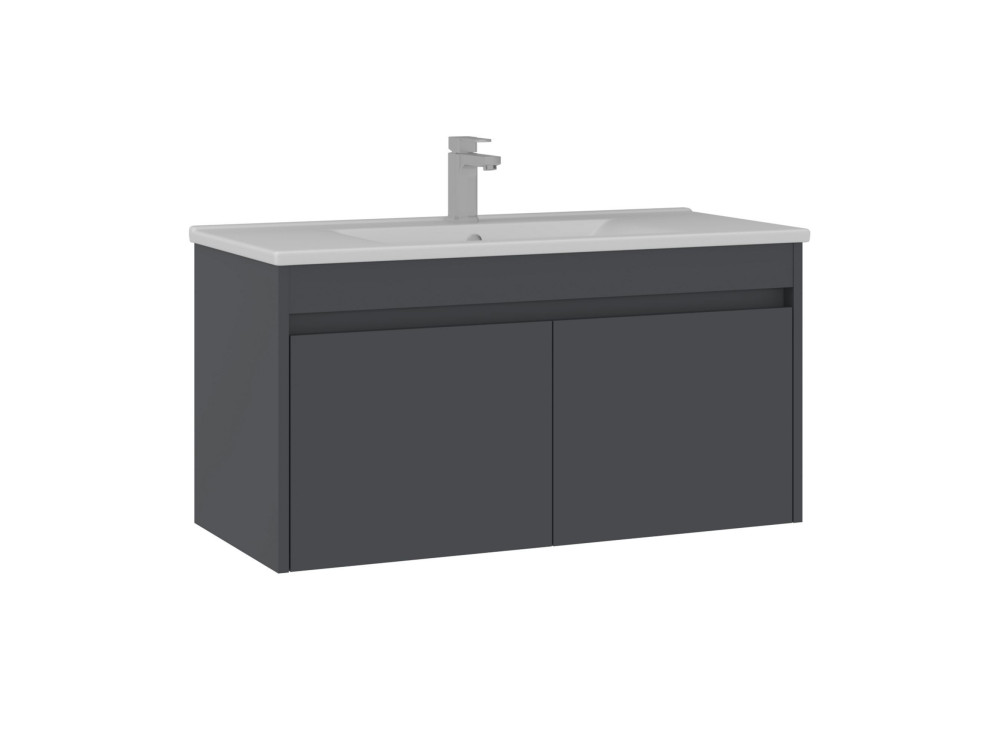 Meuble Vasque "Side 100 v3" - 100 x 45 x 52 cm - Matte Anthracite