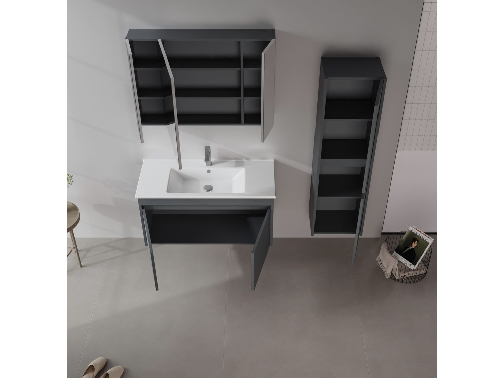 Meuble Vasque "Side 100 v3" - 100 x 45 x 52 cm - Matte Anthracite