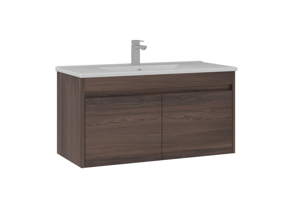 Meuble Vasque "Side 100 v3" - 100 x 45 x 52 cm - Dark Walnut