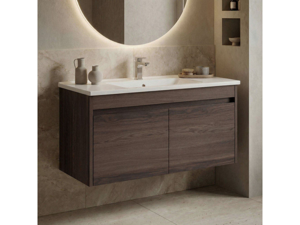Meuble Vasque "Side 100 v3" - 100 x 45 x 52 cm - Dark Walnut
