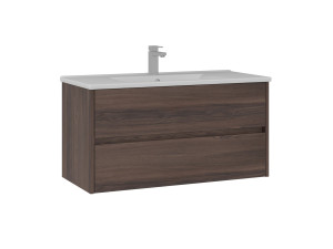 Meuble Vasque "Side 100 v3" - 100 x 45 x 52 cm - Dark Walnut