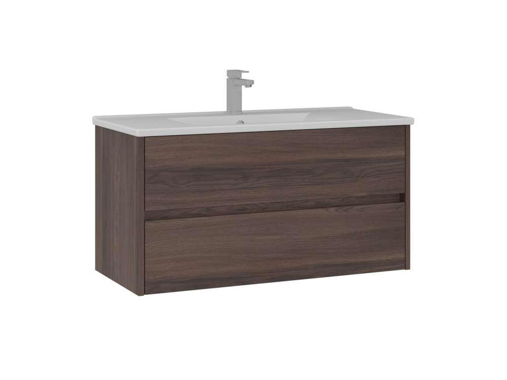 Meuble Vasque "Side 100 v3" - 100 x 45 x 52 cm - Dark Walnut