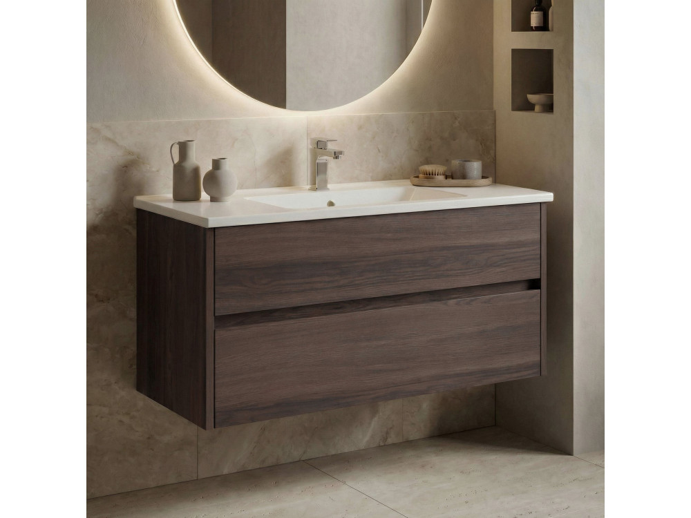 Meuble Vasque "Side 100 v3" - 100 x 45 x 52 cm - Dark Walnut