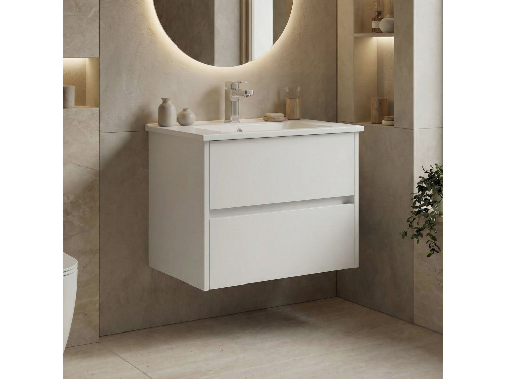 Meuble Vasque "Side 65 v2" - 65 x 45 x 52 cm - Matte White