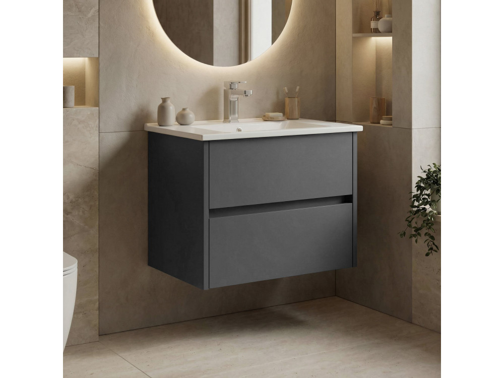 Meuble Vasque "Side 65 v2" - 65 x 45 x 52 cm - Matte Anthracite