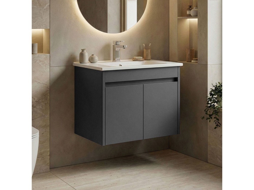 Meuble Vasque "Side 65 v2" - 65 x 45 x 52 cm - Matte Anthracite