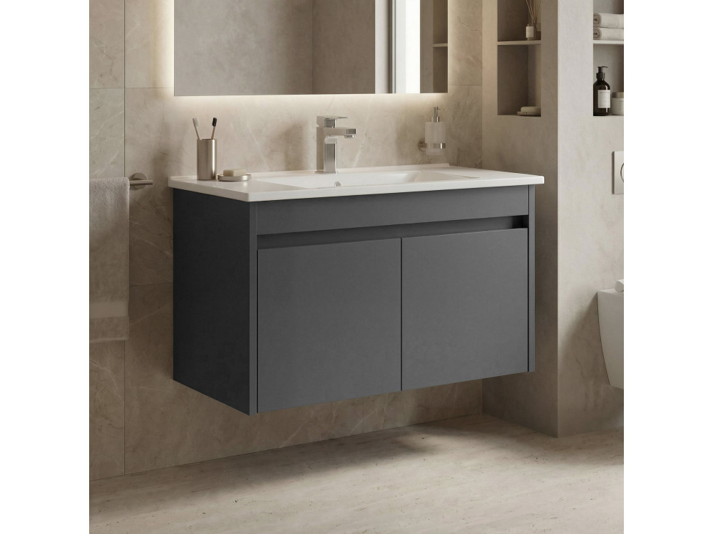 Meuble Vasque "Side 85 v2" - 85 x 45 x 52 cm - Matte Anthracite