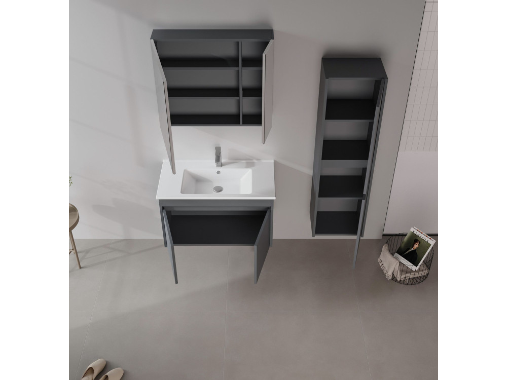 Meuble Vasque "Side 85 v2" - 85 x 45 x 52 cm - Matte Anthracite