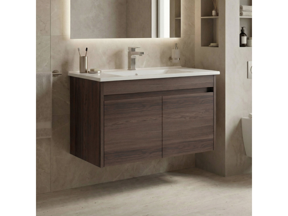 Meuble Vasque "Side 85 v2" - 85 x 45 x 52 cm - Dark Walnut