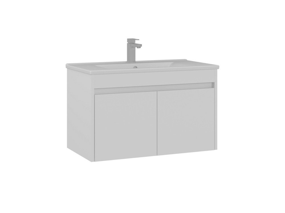 Meuble Vasque "Side 85 v2" - 85 x 45 x 52 cm - Matte White