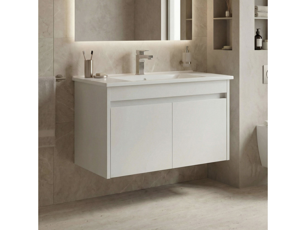 Meuble Vasque "Side 85 v2" - 85 x 45 x 52 cm - Matte White