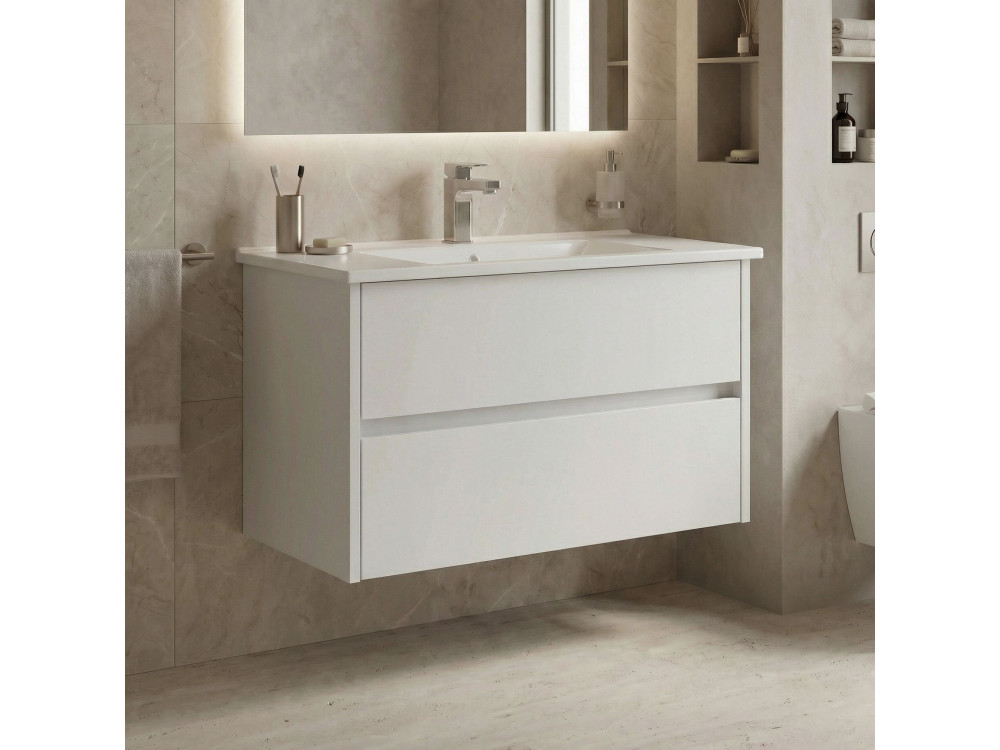 Meuble Vasque "Side 85 v2" - 85 x 45 x 52 cm - Matte White
