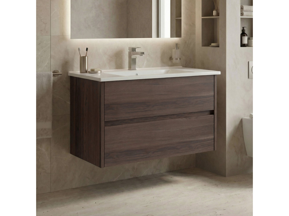 Meuble Vasque "Side 85 v2" - 85 x 45 x 52 cm - Dark Walnut