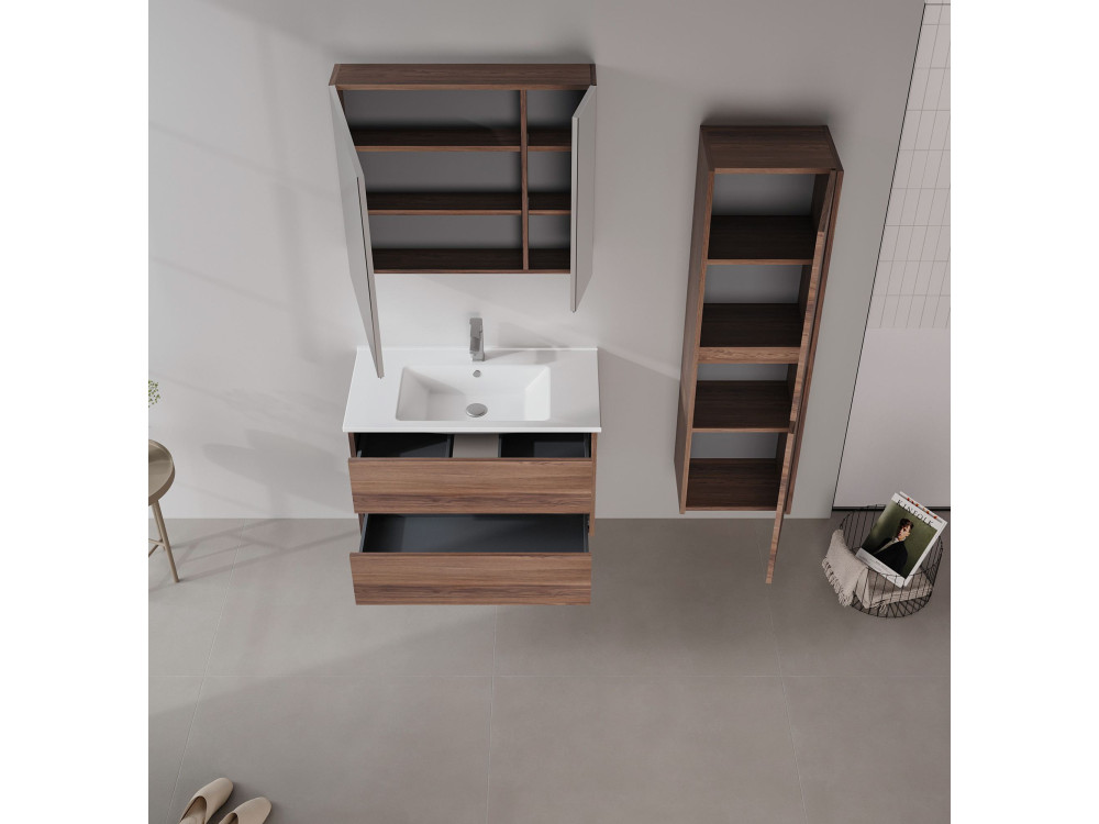 Meuble Vasque "Side 85 v2" - 85 x 45 x 52 cm - Dark Walnut