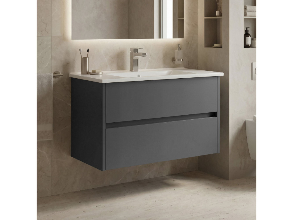 Meuble Vasque "Side 85 v2" - 85 x 45 x 52 cm - Matte Anthracite