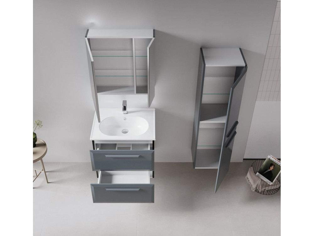Meuble Vasque "Nuvola 65 v2" - 65 x 50 x 62 cm - Anthracite