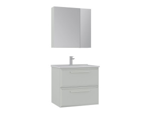 Ensemble Meuble Vasque avec Miroir (2 Pièces) "Nuvola 65 v2" - 65 x 50 x 62 cm - Cashmere