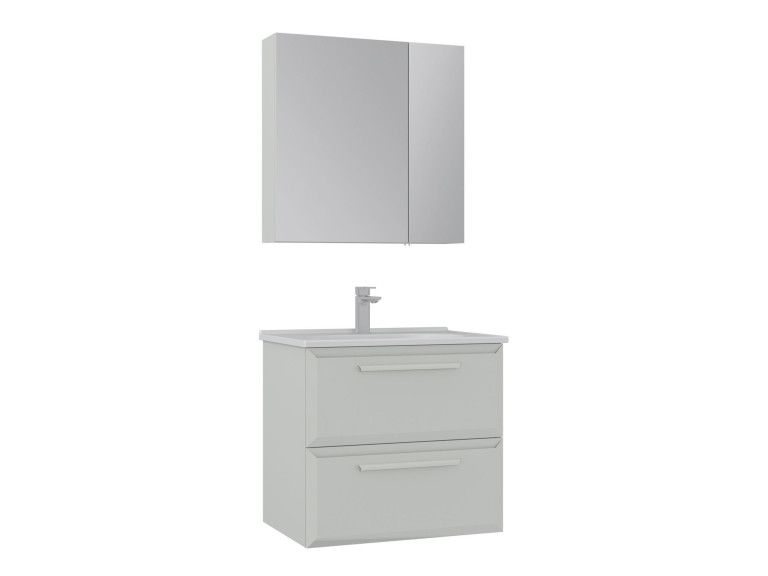 Ensemble Meuble Vasque avec Miroir (2 Pièces) "Nuvola 65 v2" - 65 x 50 x 62 cm - Cashmere
