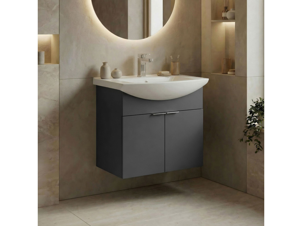 Meuble Vasque "Purus 55" - 55 x 50 x 58 cm - Matte Anthracite