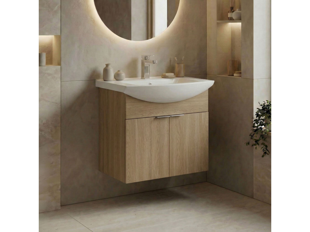 Meuble Vasque "Purus 55" - 55 x 50 x 58 cm - Sonomo Oak